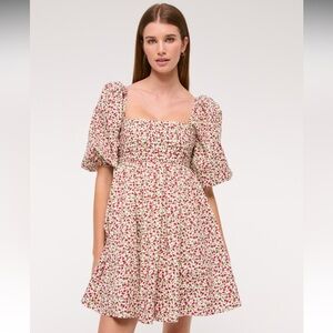 Abercrombie & Fitch Emerson Poplin Puff Sleeve Mini Dress